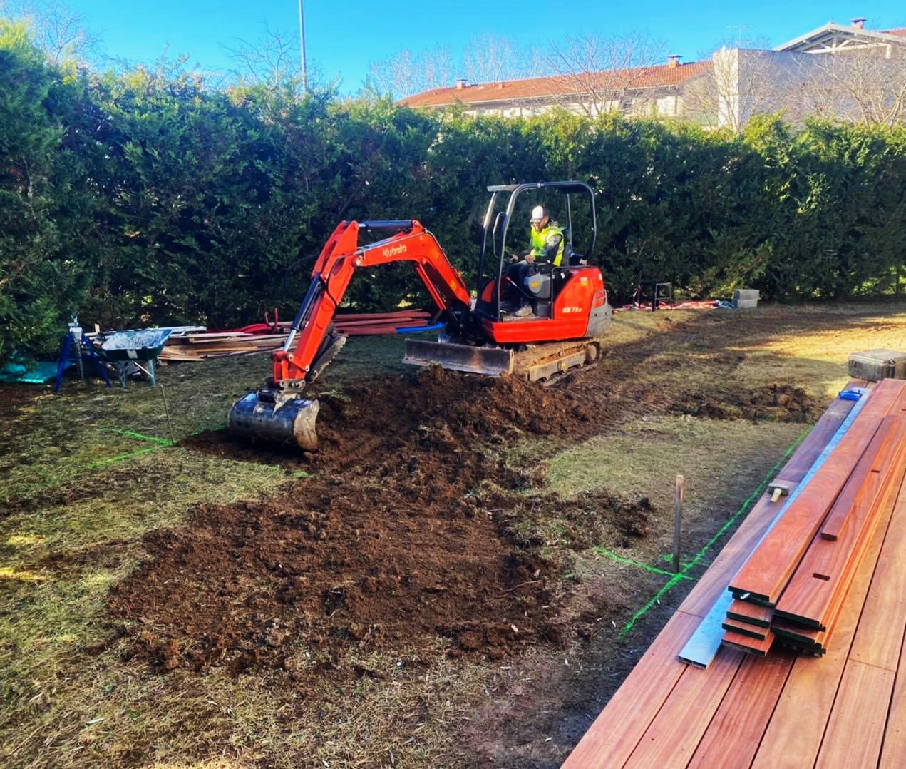 Excavación del terreno - mon de pra